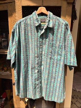 Vintage Weeds Short Sleeve Button Down Shirt